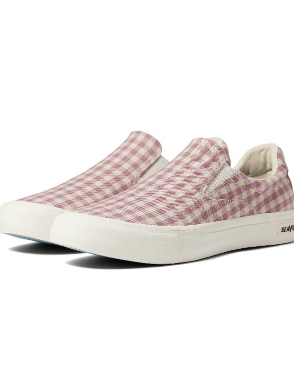 Seavees Pink Gingham Slip-On Women’s Sneakers 7